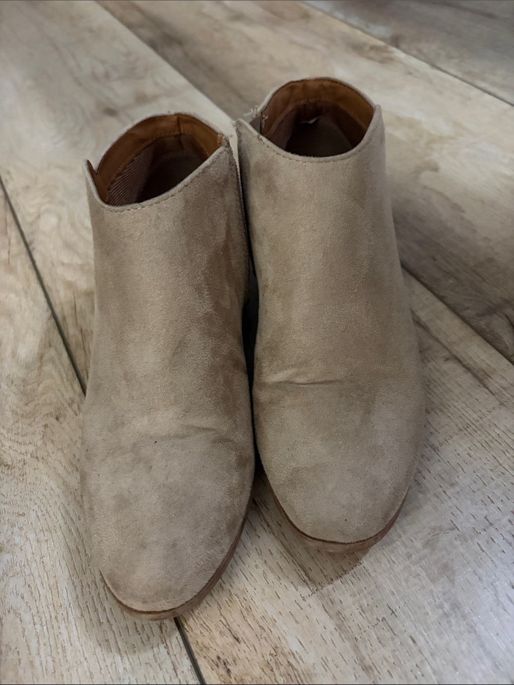 Soda Taupe Suede Ankle Booties